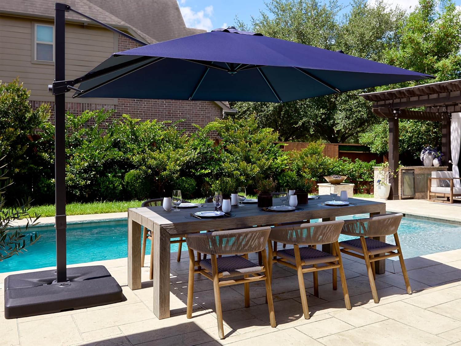 Outdoor Furniture With Umbrella - Ombrellone a braccio laterale 10x10 piedi
