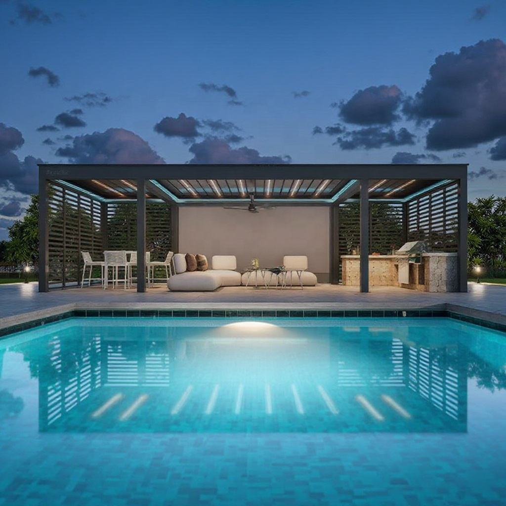 Outdoor Furniture Aluminium - Pergola Rettangolare in Lega di Alluminio