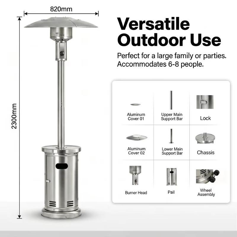 Stufa a Gas per Ombrellone Air - Patio Heater Standing recensione e prezzo