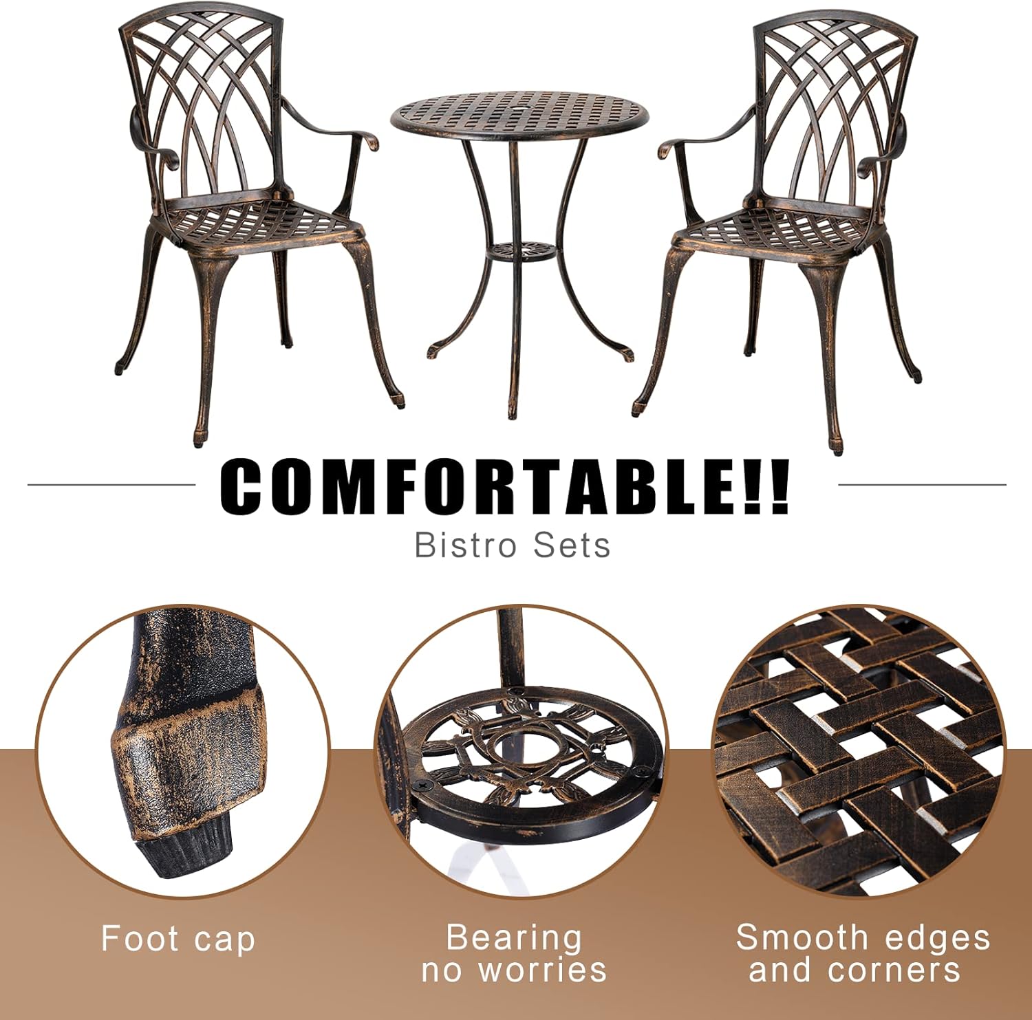 Set da bistrot da esterno in 3 - Outdoor Furniture With Umbrella recensione e prezzo