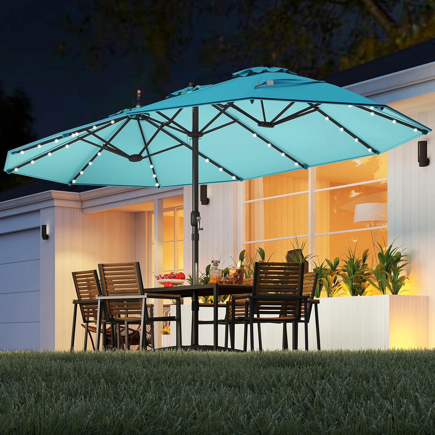 Ombrellone Solare da Patio a D - Outdoor Furniture With Umbrella recensione e prezzo