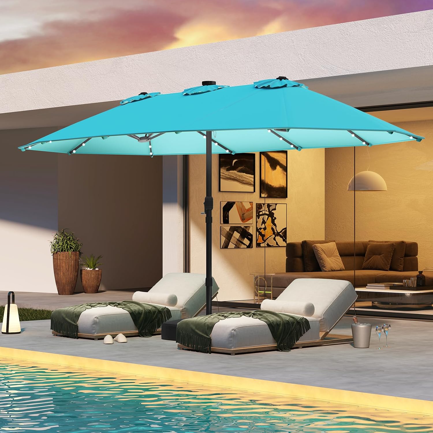 Ombrellone Solare da Patio a D - Outdoor Furniture With Umbrella recensione e prezzo