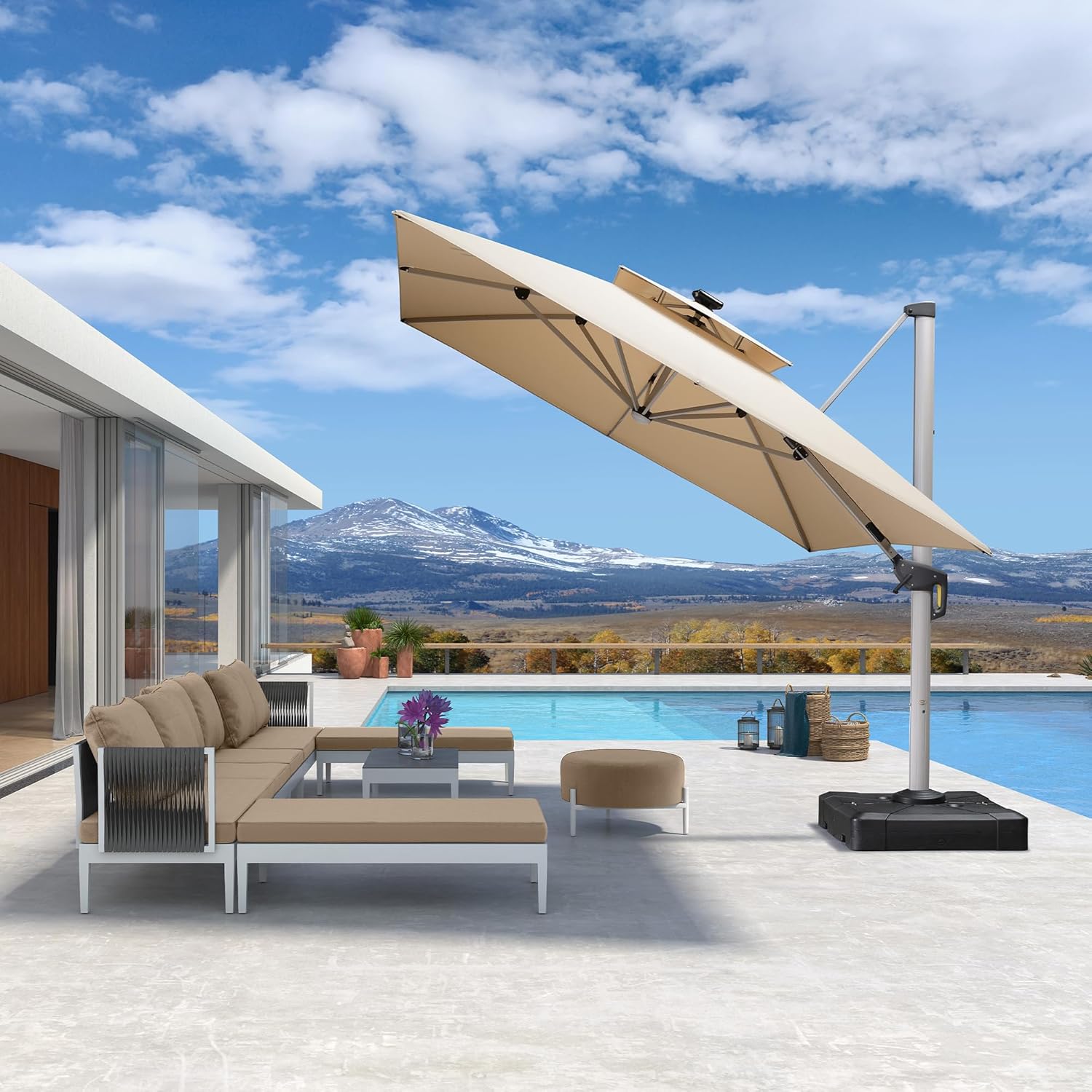 Ombrellone da Patio Rettangola - Outdoor Furniture With Umbrella recensione e prezzo