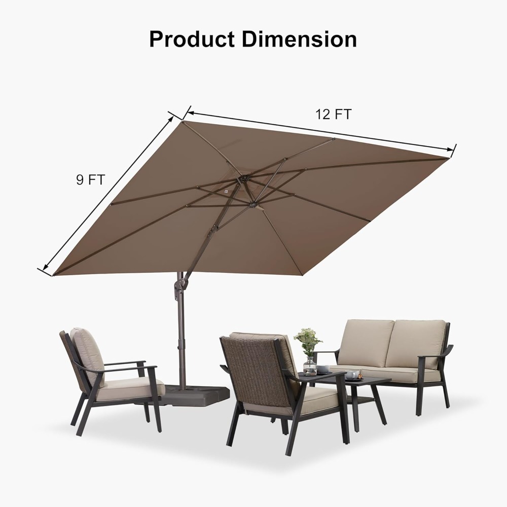 Ombrellone a braccio rettangol - Outdoor Furniture With Umbrella recensione e prezzo